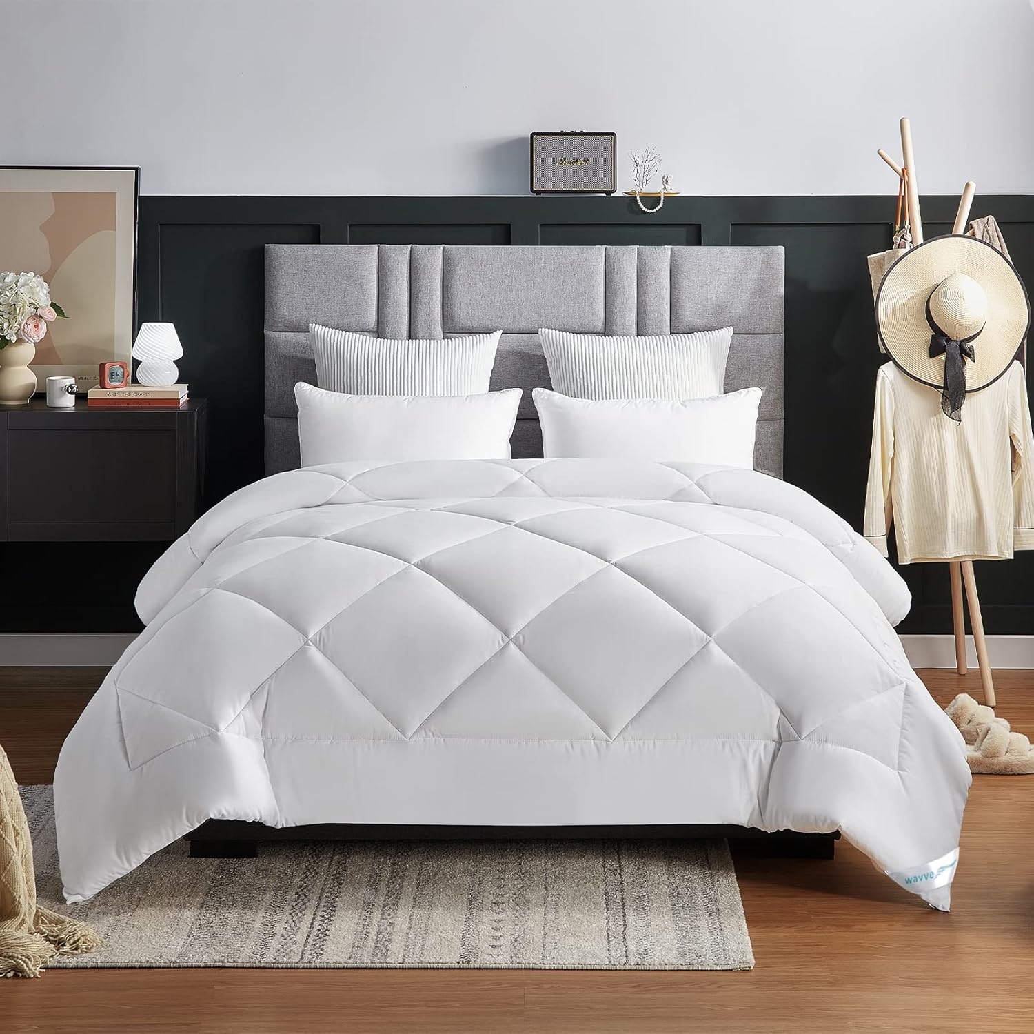 WAVVE Winterdekbed, 220 x 240 cm, voor bed van 135/150 cm, 450 g/m², zachte, ademende vezels, 240 x 220 cm