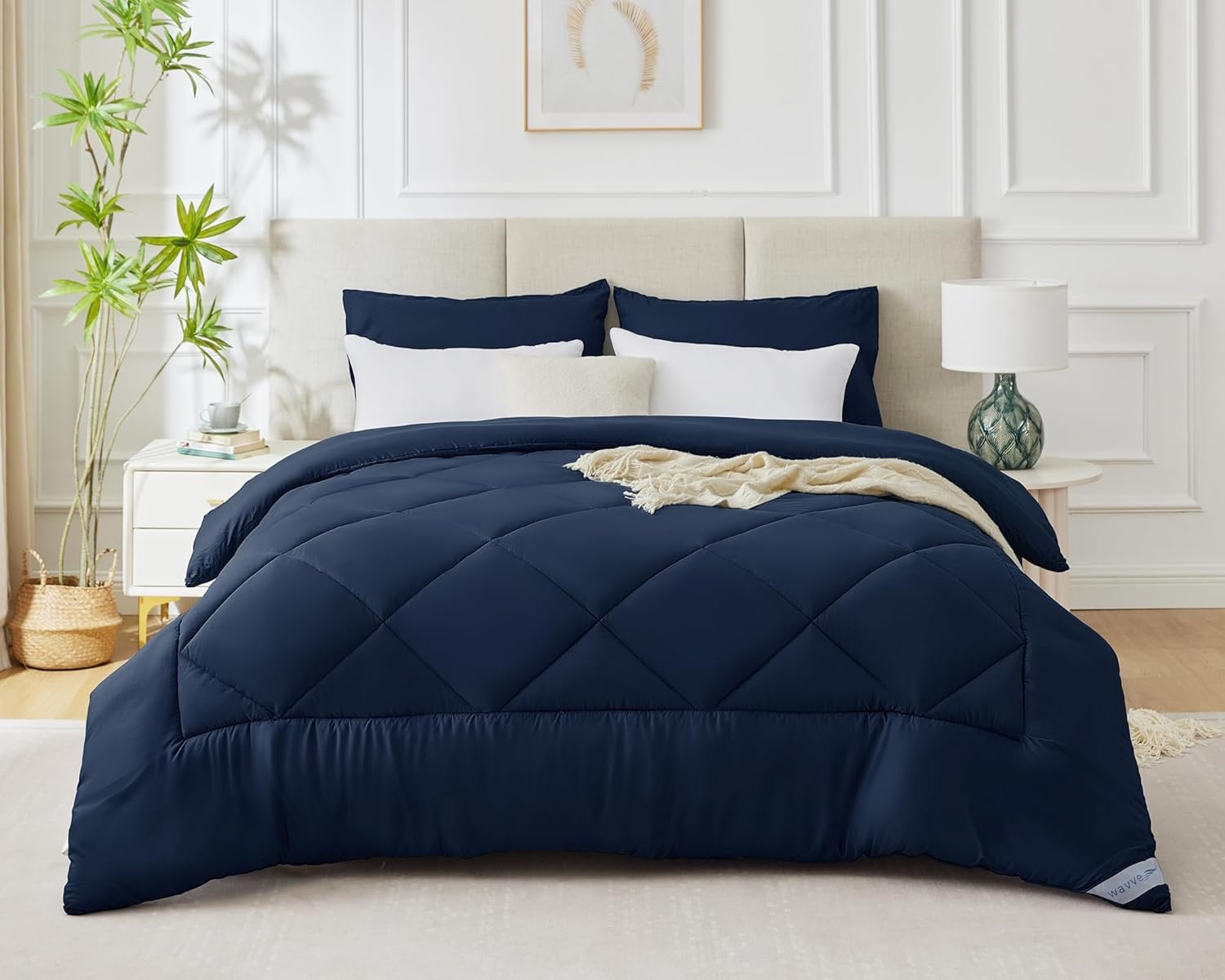 WAVVE Winterdekbed, 220 x 240 cm, voor bed van 135/150 cm, 450 g/m², zachte, ademende vezels, 240 x 220 cm
