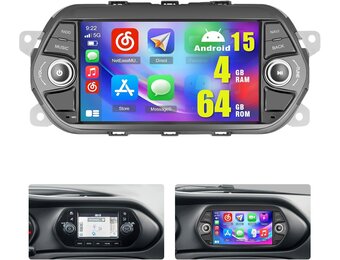 Android Autoradio 4+64GB voor FIAT TIPO EGEA 2015-2017 met Wireless CarPlay, Android Auto en 7'' IPS Touch Screen