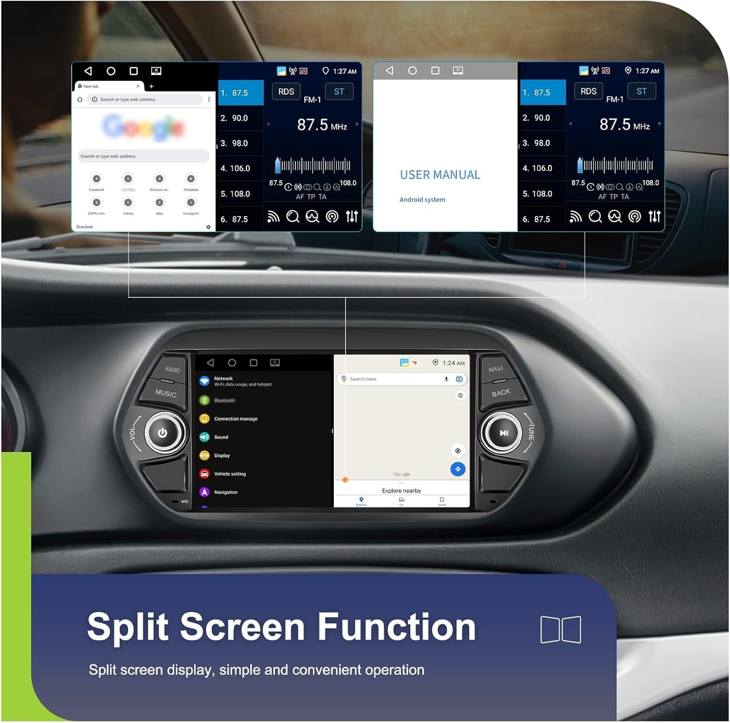 Android Autoradio 4+64GB voor FIAT TIPO EGEA 2015-2017 met Wireless CarPlay, Android Auto en 7'' IPS Touch Screen