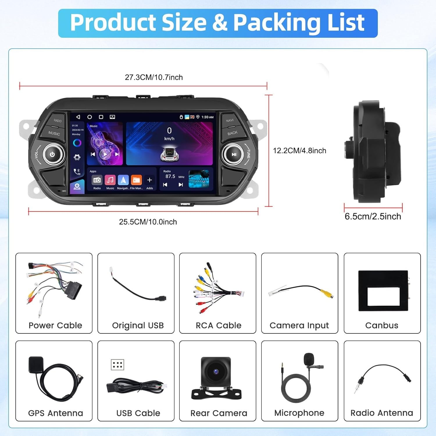 Android Autoradio 4+64GB voor FIAT TIPO EGEA 2015-2017 met Wireless CarPlay, Android Auto en 7'' IPS Touch Screen