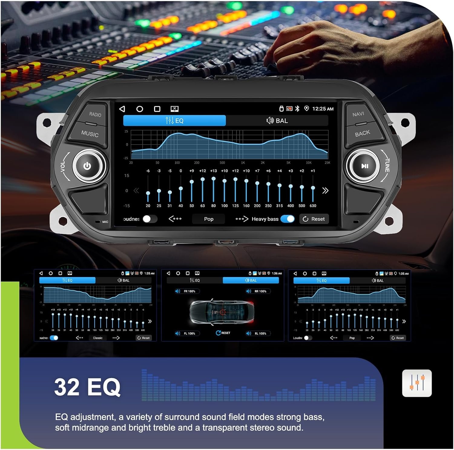 Android Autoradio 4+64GB voor FIAT TIPO EGEA 2015-2017 met Wireless CarPlay, Android Auto en 7'' IPS Touch Screen
