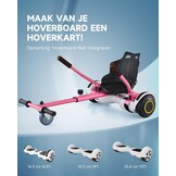 CO-Z Hoverkart Go Kart Zitje voor Elektrische Hoverboards (6.5, 8 en 10 inch) - Roze