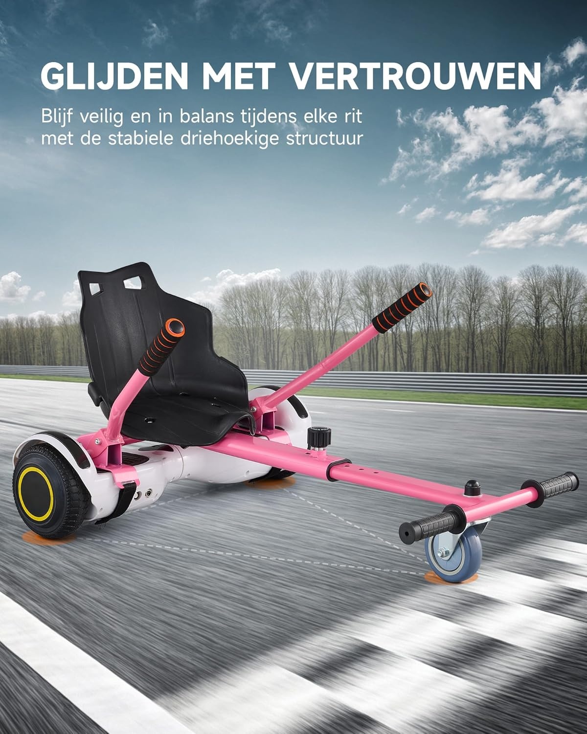 CO-Z Hoverkart Go Kart Zitje voor Elektrische Hoverboards (6.5, 8 en 10 inch) - Roze