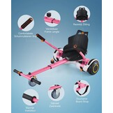 CO-Z Hoverkart Go Kart Zitje voor Elektrische Hoverboards (6.5, 8 en 10 inch) - Roze