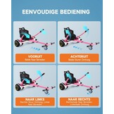 CO-Z Hoverkart Go Kart Zitje voor Elektrische Hoverboards (6.5, 8 en 10 inch) - Roze