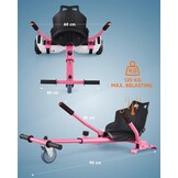 CO-Z Hoverkart Go Kart Zitje voor Elektrische Hoverboards (6.5, 8 en 10 inch) - Roze