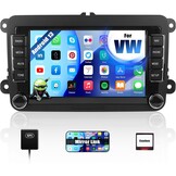 CAMECHO Android 13 autoradio voor VW Golf 5 Polo Skoda met Navi Bluetooth, 7 inch dubbel din autoradio touch display met Mirror Link FM/RDS WiFi SWC en USB