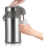 Koffiefles - 3L geïsoleerde pomp actie airpot - roestvrij staal vacuüm thermische drank dispenser BPA vrije koffie karaf
