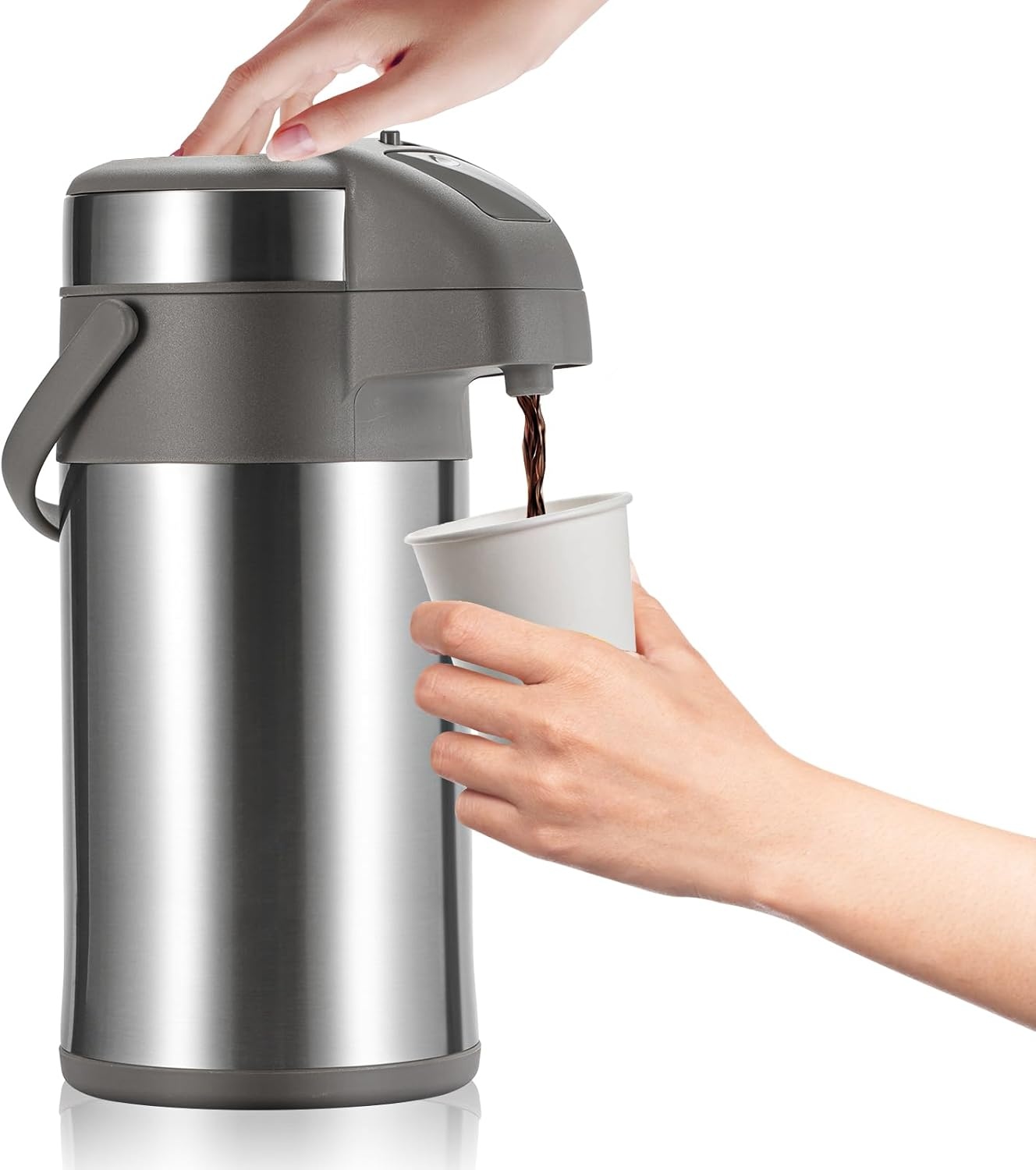 Koffiefles - 3L geïsoleerde pomp actie airpot - roestvrij staal vacuüm thermische drank dispenser BPA vrije koffie karaf