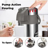 Koffiefles - 3L geïsoleerde pomp actie airpot - roestvrij staal vacuüm thermische drank dispenser BPA vrije koffie karaf