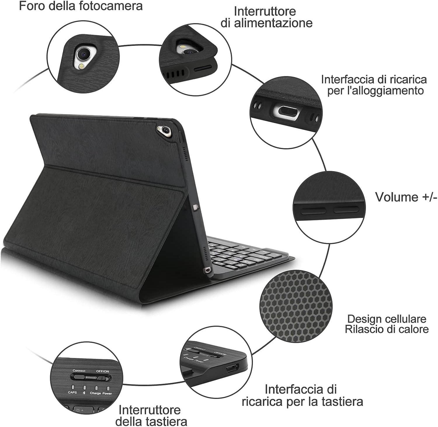Zwarte Toetsenbordhoes met Bluetooth voor iPad Pro 11" | 72% Korting