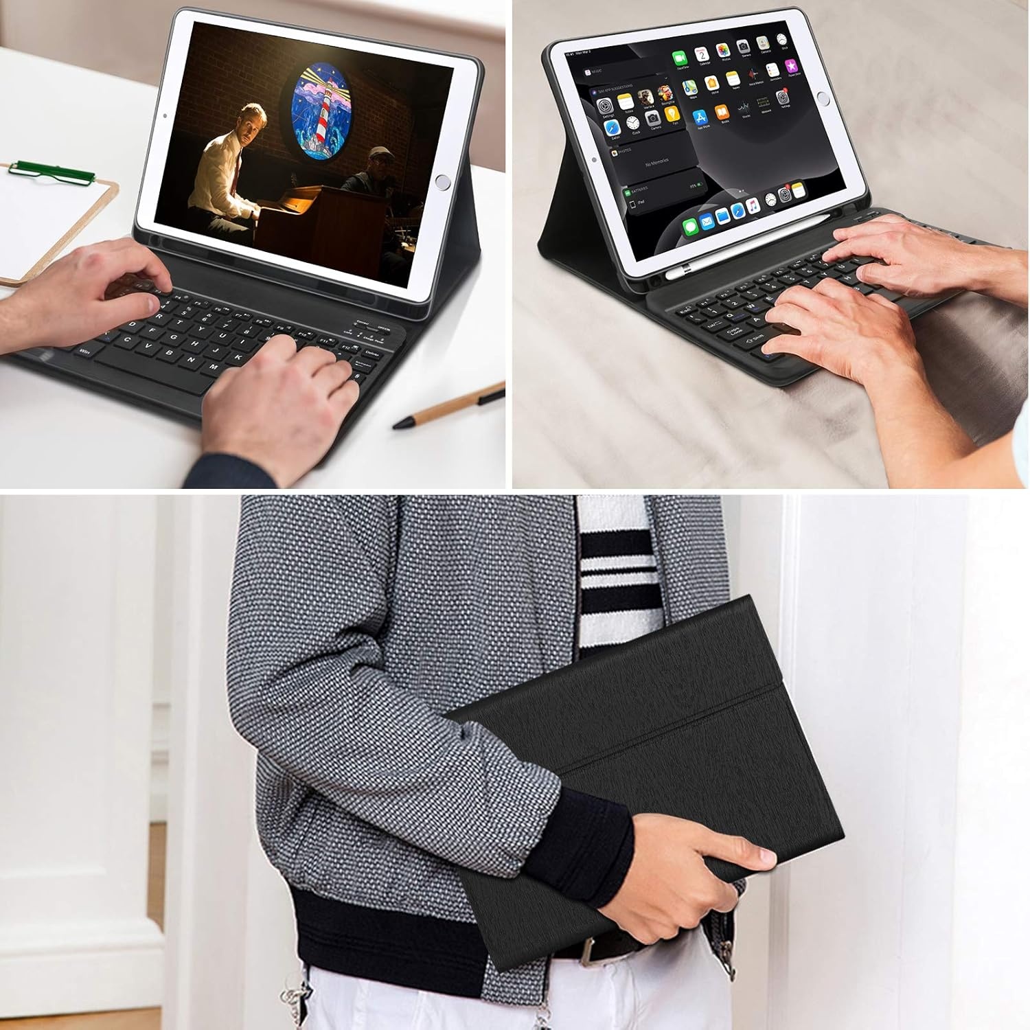 Zwarte Toetsenbordhoes met Bluetooth voor iPad Pro 11" | 72% Korting