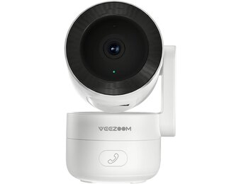 VEEZOOM 4MP WLAN-camera voor binnen, 360 graden PTZ-camerabewaking binnen, 2,4 G wifi baby/huisdier, HD-nachtzicht, AI-persoonsherkenning, one-touch-oproep, automatische tracking, 504D