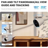 VEEZOOM 4MP WLAN-camera voor binnen, 360 graden PTZ-camerabewaking binnen, 2,4 G wifi baby/huisdier, HD-nachtzicht, AI-persoonsherkenning, one-touch-oproep, automatische tracking, 504D