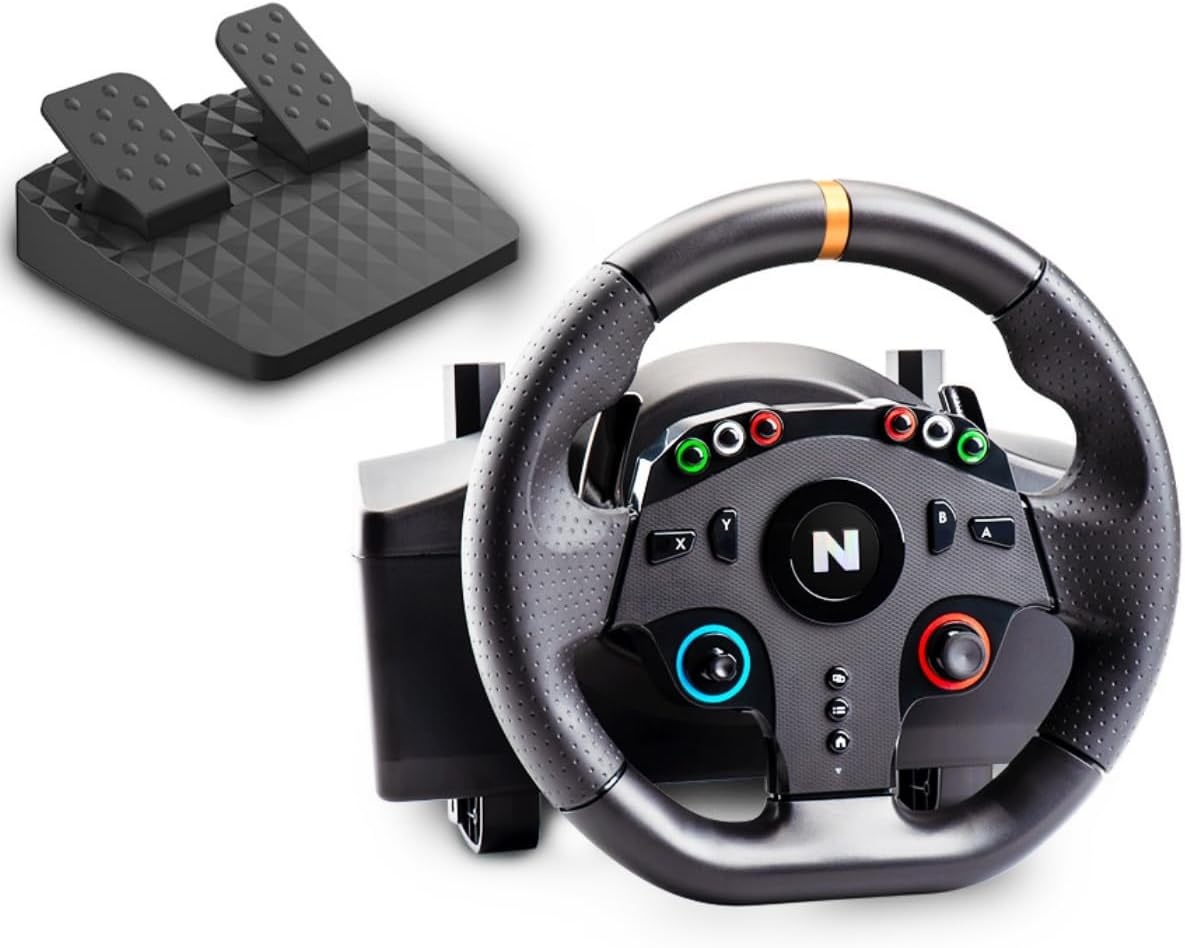 NiTHO Drive Pro One gaming-racestuur met aparte shifter en vloerpedalen, stuur voor PC, PS4, Xbox One, Xbox X/S, schakelaar, 270 graden Zero Dead Zone Driving Car Simulator