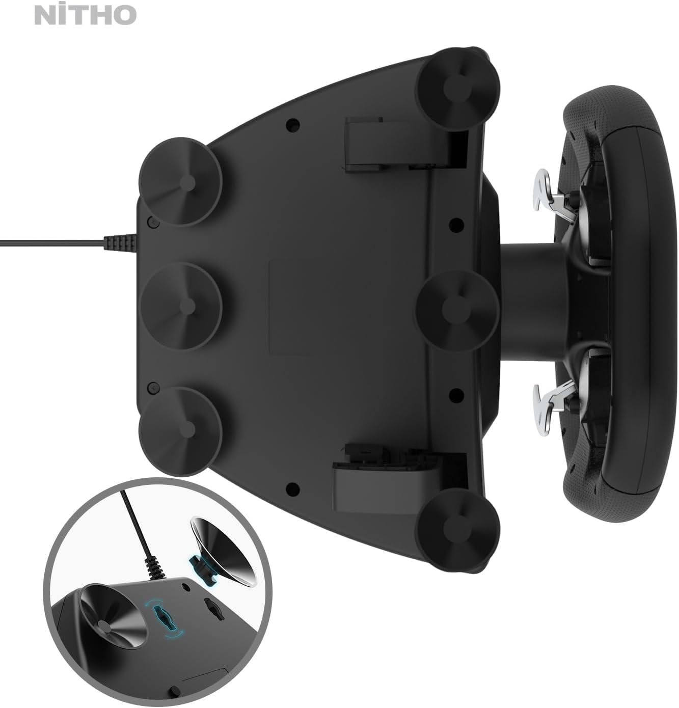 NiTHO Drive Pro One gaming-racestuur met aparte shifter en vloerpedalen, stuur voor PC, PS4, Xbox One, Xbox X/S, schakelaar, 270 graden Zero Dead Zone Driving Car Simulator