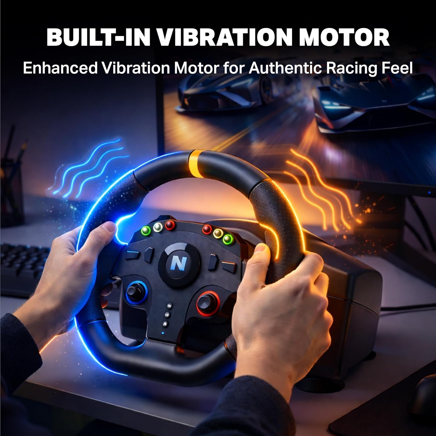 NiTHO Drive Pro One gaming-racestuur met aparte shifter en vloerpedalen, stuur voor PC, PS4, Xbox One, Xbox X/S, schakelaar, 270 graden Zero Dead Zone Driving Car Simulator