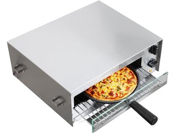 CROSSON Elektrische Pizzaoven voor Binnen - 1450W - Zilver