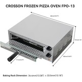 CROSSON Elektrische Pizzaoven voor Binnen - 1450W - Zilver