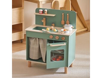 Giant Bean Kinderkeuken van Hout met Wasbak, Oven en Accessoires - Groen