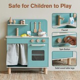 Giant Bean Kinderkeuken van Hout met Wasbak, Oven en Accessoires - Groen
