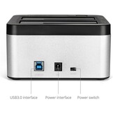 Salcar USB 3.0 Offline Klon docking station met 2 sleuven, geoptimaliseerd voor HDD/SSD harde schijf, 2,5 en 3,5 inch (SATA III, inclusief USB 3.0 kabel en 12V 3A voeding, ondersteunt 2 x 8 TB (zilver)