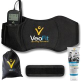 VEOFIT Buikriem, elektrostimulatie en krachttraining, EMS, elektrostimulator, spier, buikspier, heren en dames, 10 programma's, 99 intensiteiten, draadloos, met gel, maximale maat 140 cm