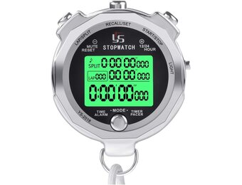 LAOPAO Stopwatch met 100 Geheugens, 1/1000 Sec. Nauwkeurigheid, Waterdicht en Mute Functie