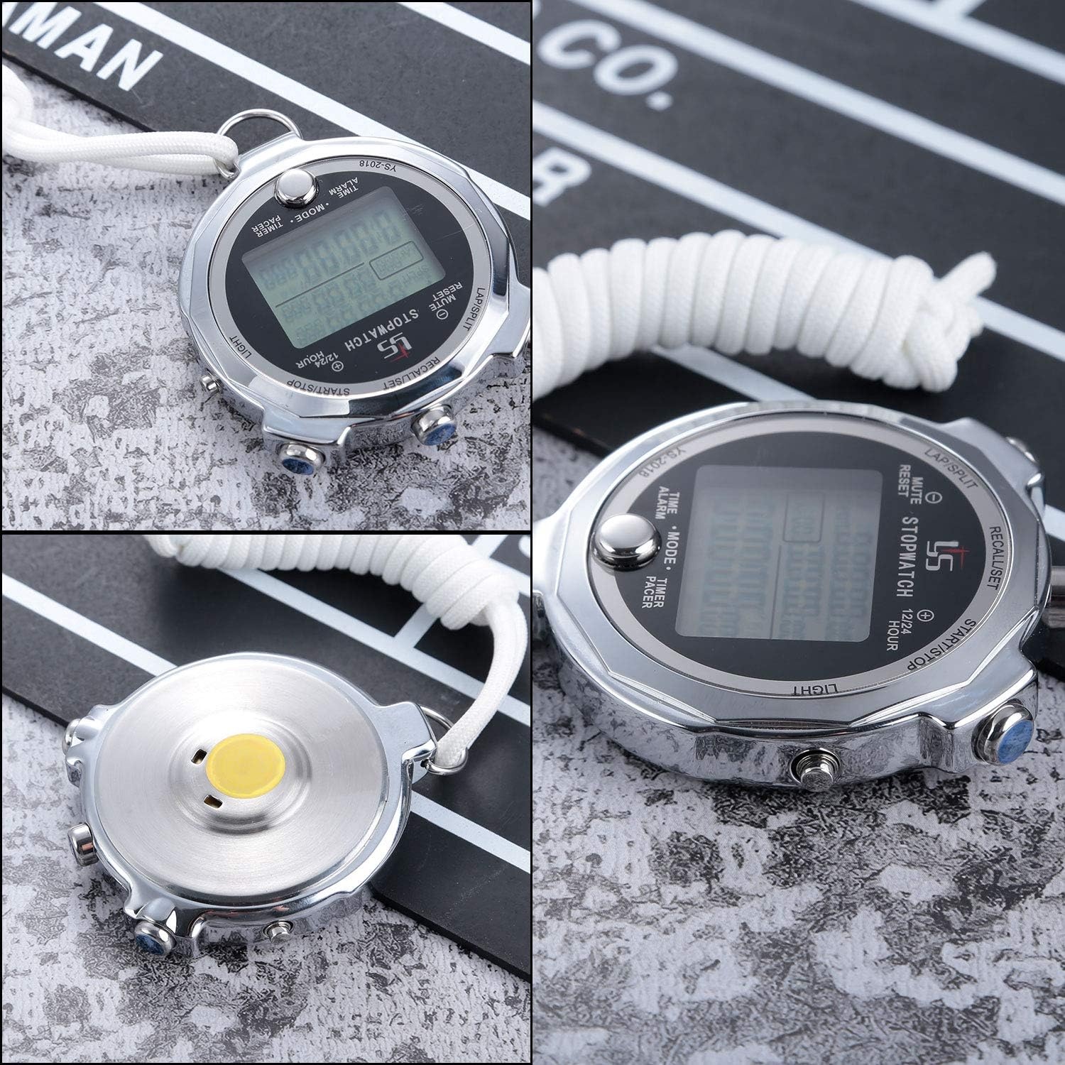 LAOPAO Stopwatch met 100 Geheugens, 1/1000 Sec. Nauwkeurigheid, Waterdicht en Mute Functie