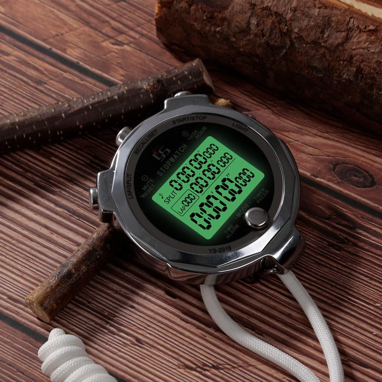 LAOPAO Stopwatch met 100 Geheugens, 1/1000 Sec. Nauwkeurigheid, Waterdicht en Mute Functie