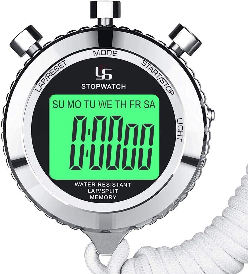 LAOPAO Stopwatch met 100 Geheugens, 1/1000 Sec. Nauwkeurigheid, Waterdicht en Mute Functie