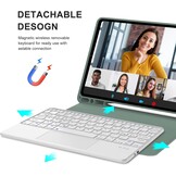 JADEMALL Toetsenbord met trackpad voor iPad Air 6th 11 inch 2024 M2, Italiaans QWERTY afneembaar bluetooth-toetsenbord met touchpad voor iPad Air 11 2024, donkergroen