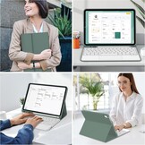 JADEMALL Toetsenbord met trackpad voor iPad Air 6th 11 inch 2024 M2, Italiaans QWERTY afneembaar bluetooth-toetsenbord met touchpad voor iPad Air 11 2024, donkergroen