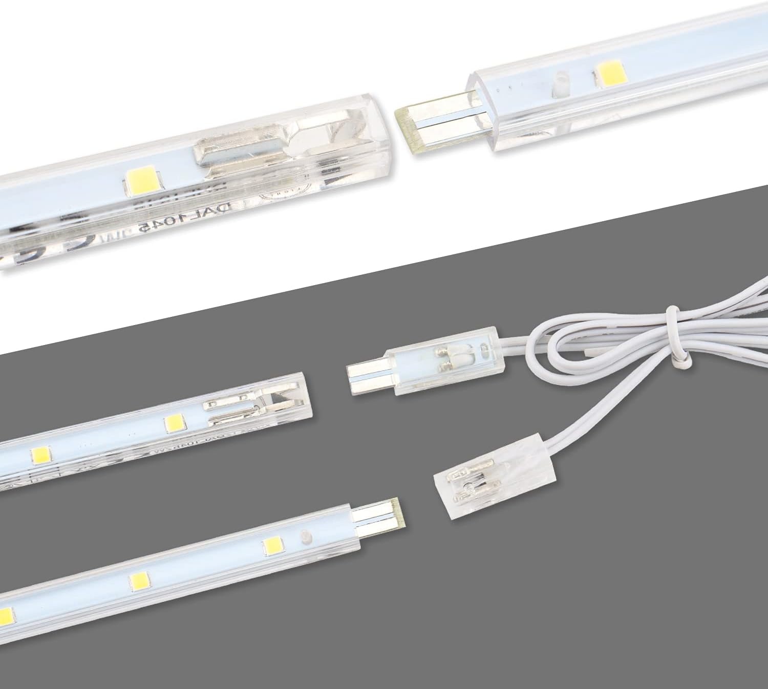 da LIGHT Led-onderbouwlamp, 8,5 W, 760 lm, 4000 K, neutraal wit, lichtstrip, keukenlamp, vitrine- en kastverlichting met 6 x 26 cm strepen, voor keuken, kast, uitbreidbaar door insteeksysteem