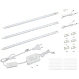 da LIGHT Led-onderbouwlamp, 8,5 W, 760 lm, 4000 K, neutraal wit, lichtstrip, keukenlamp, vitrine- en kastverlichting met 6 x 26 cm strepen, voor keuken, kast, uitbreidbaar door insteeksysteem