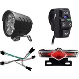 Set achterlichten en achterlichten voor elektrische fiets, 36 V, 48 V, 52 V, 60 V, met DK336 Light Horn Turning Switch E-Bike Light