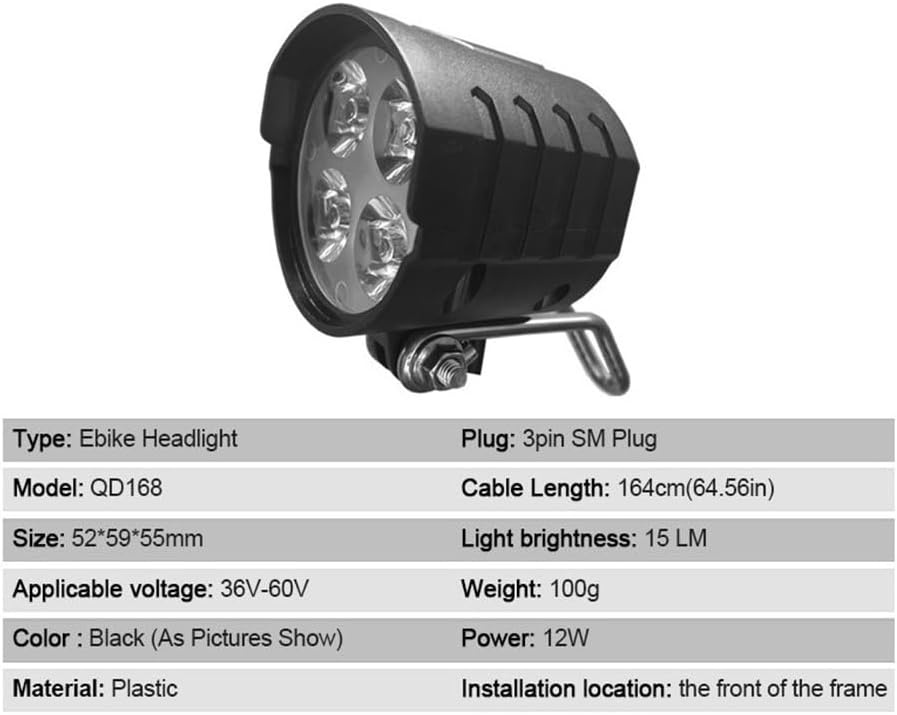 Set achterlichten en achterlichten voor elektrische fiets, 36 V, 48 V, 52 V, 60 V, met DK336 Light Horn Turning Switch E-Bike Light