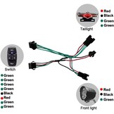 Set achterlichten en achterlichten voor elektrische fiets, 36 V, 48 V, 52 V, 60 V, met DK336 Light Horn Turning Switch E-Bike Light