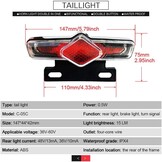 Set achterlichten en achterlichten voor elektrische fiets, 36 V, 48 V, 52 V, 60 V, met DK336 Light Horn Turning Switch E-Bike Light