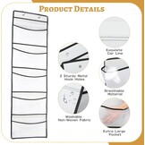 Hangrek, 2 stuks hangorganizer met 10 stuks klittenbandsluiting, 4 stuks kleefhaken en 4 stuks S-haken, deurorganizer voor slaapkamer, badkamer en kantoor