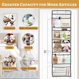 Hangrek, 2 stuks hangorganizer met 10 stuks klittenbandsluiting, 4 stuks kleefhaken en 4 stuks S-haken, deurorganizer voor slaapkamer, badkamer en kantoor