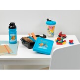 Room Copenhagen LEGO Beker met rietje, leuke en functionele hydratatie voor kinderen, herbruikbaar, geïsoleerde beker met rietje, deksel en Lego Ninjago-afbeeldingen, transparant/azuur