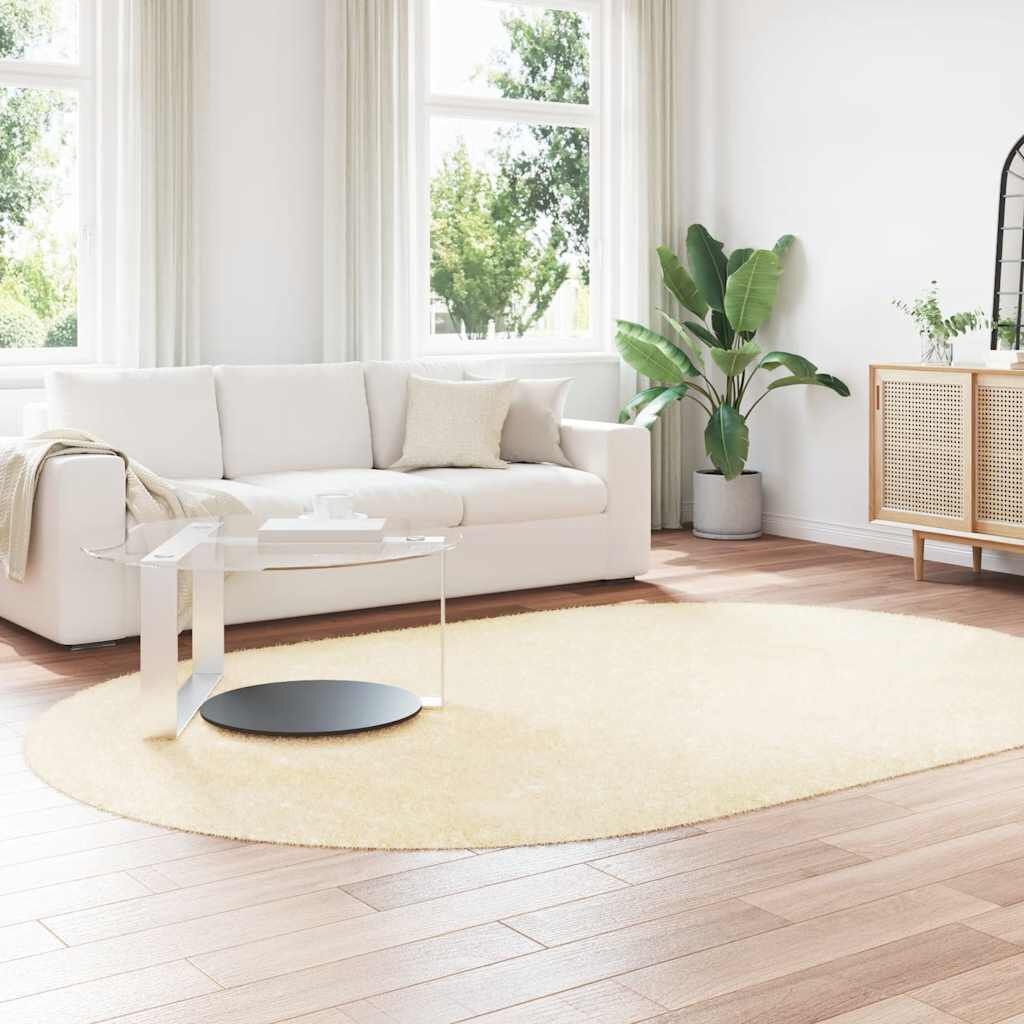 vidaXL Hoogpolig vloerkleed NAVARRA 300x200 cm polyester crèmekleurig