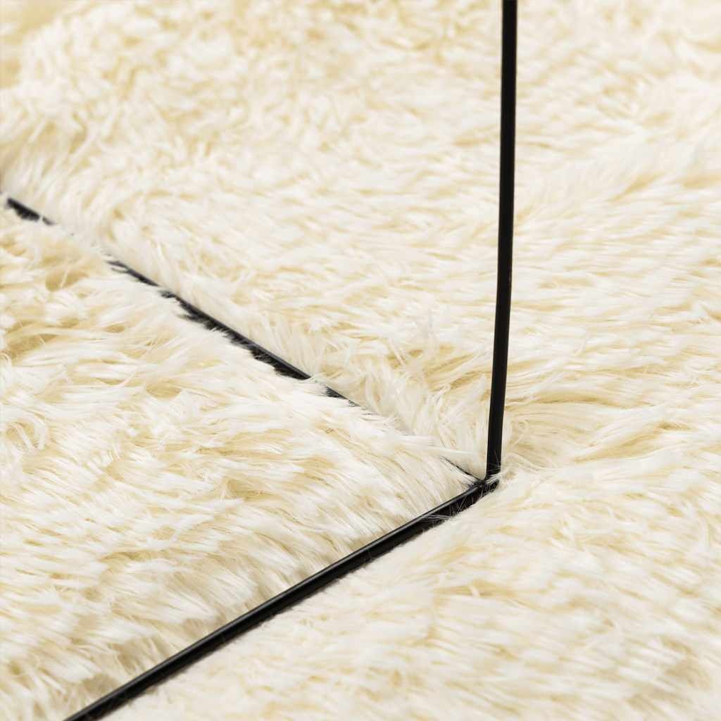 vidaXL Hoogpolig vloerkleed NAVARRA 300x200 cm polyester crèmekleurig