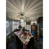 Newrays Retro Loft Vintage Rustieke Ronde Houten Kralen Hanglamp E27 Led Hanglamp Decorverlichting Modern voor Woonkamer Hotel Keuken (Klein Blauw)