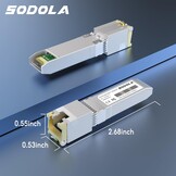 10GBase-T RJ45 SFP+ module, 10G SFP+ RJ-45 koperen transceiver voor SODOLA, SFP naar Ethernet, plug and play, hot pluggable, tot 30 m afstand koperen SFP-modules (1 stuks)