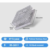 Kristallen kroonluchter LED plafondlamp mini moderne kristallen vierkante flush mount plafondlamp LED voor hal keuken foyer eetkamer, dia 9,8 inch, 18 W 6000 K