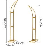 2 stuks gebogen bruiloftsboog, achtergrondstandaard, ballonnenboog voor ceremonie, verjaardag, feest, bruid, babyshower, metalen halve maan, bruiloftsboog, achtergrondboog, achtergrond met