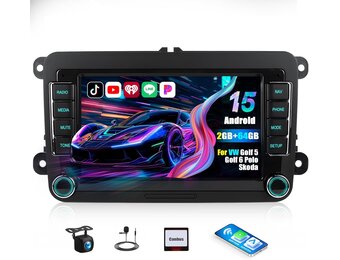 CAMECHO Android Radio met Navigatie voor VW Golf 6 Golf 5 T5 Skoda Seat Polo Caddy,7 Inch Scherm autoradio 2 DIN met Bluetooth FM RDS WIFI Mirror Link+Canbus